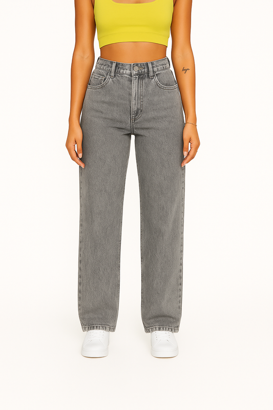 Solvyn Premium Smoky Grey Straight Fit Denim